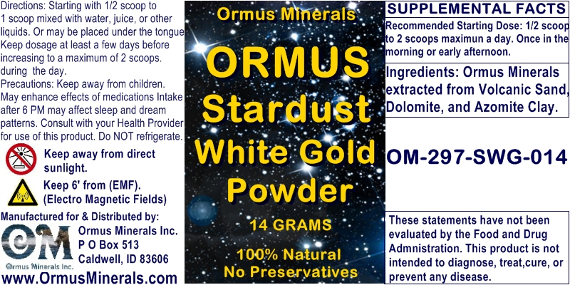 Ormus Minerals - Ormus Stardust White Gold Powder Ormus Minerals - Ormus Stardust White Gold Powder